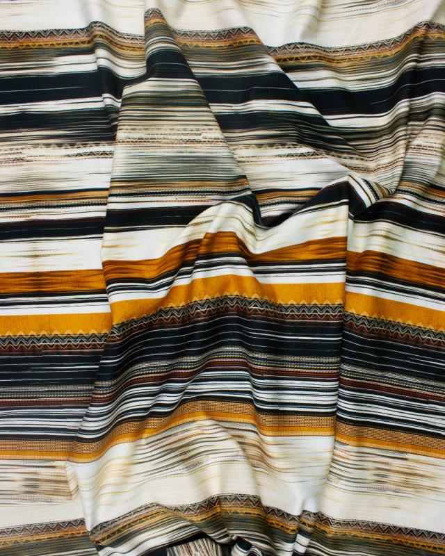 Jersey Rayures Moutarde - Tissushop